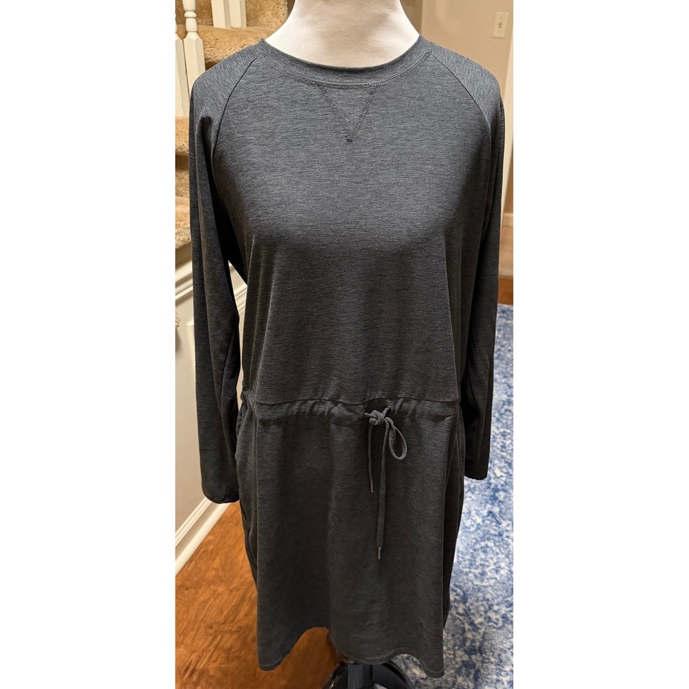 Kyodan Outdoor Womens Gray Long Sleeve Drawstring Waist Active Dress Size Medium